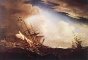English ships beating to windward in a gale Monamy, Peter